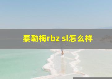 泰勒梅rbz sl怎么样